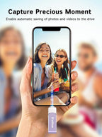 Gulloe 256GB Flash Drive Intended for iPhone, Memory Stick Storage for Photos and Videos Backup, Compatible with iPhone iPad Android PC, Plug and Play, No Application Required (Purple)