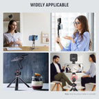 NEEWER Phone Tripod Mount with Cold Shoes, Metal Smartphone Adapter Compatible with iPhone, Multi Angle Tri Fold Cell Phone Holder, Handheld Grip for Streaming Vlog SP-04