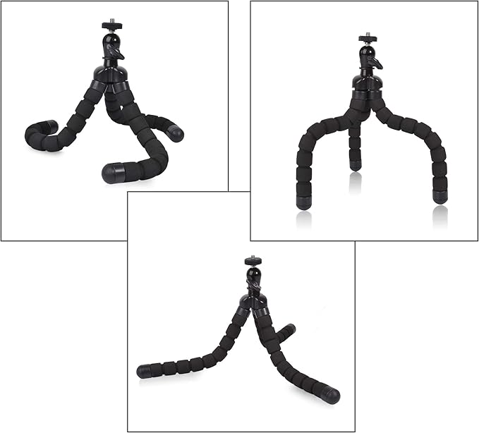 Phone Mini Tripod, Ruittos Premium Flexible Mobile Phone Tripod Stand Compatible with iPhone Samsung Go Pro, Small Digital Camera, Black