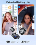 BOYA BOYALINK 3 Wireless Lavalier Microphone for iPhone/Android/Camera/PC/Tablets,AI Noise Cancellation, 48kHz/24Bit Studio Sound,APP Control, 984ft 6h Battery for Vlogging Interview(No Charging Case)