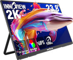 InnoView 23.8 Inch 2K 100Hz Large Portable Monitor ∆E<2 100% sRGB Fast IPS Portable Gaming Monitor QHD w/180° Adjustable Stand USB-C HDMI Laptop Monitor for PS5/4 Desktop MacBook Switch Xbox 2560X1440