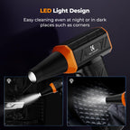K&F CONCEPT Long-Lasting Compressed Air Duster, 8000mAh-150min Endurance| 150000RPM|LED Light|3 Gear Adjustable|Rechargeable Brushless Motor|for Computer, Keyboard, Car, Home