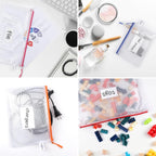 18 Pack 8 Size Mesh Zipper Pouch Bags, Waterproof Zipper Bags with Label Pocket,File Bags for Classroom Organization,Zipper Pouches of Office Supplies,Puzzles, Board Game Storage