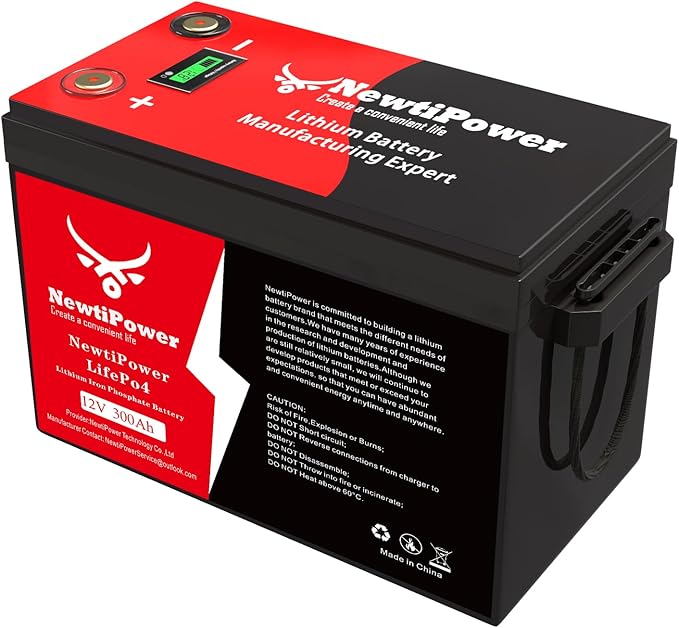 12V 300Ah Golf Cart Lithium LiFePO4 Battery with 200A BMS Grade A Cells Deep Cycle Rechargeable Battery,10000+ Cycles,Perfect for Golf Cart,Off Grid Applications (12.8V 300Ah)