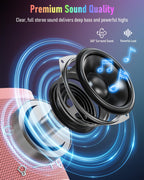 Portable Bluetooth Speaker Wireless with 9 Color Lights, 20H Playtime, Stereo Pairing, Deep Bass, IPX6 Waterproof, Bluetooth 5.3, Small Speaker for Home, Party, Outdoor, Camping, Beach, Gift