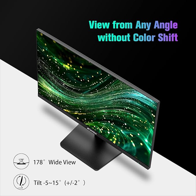 SANSUI Monitor 27 Inch 100Hz USB Type-C Computer Monitor, FHD 1920X1080P,Frameless Eye Care PC Office Monitor with HDMI, Adaptive Sync, HDR, VESA(100x100mm)（ES-27F2C HDMI Cable Included）