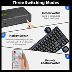 HDMI KVM Switch 1 Monitor 8 Computers 4K@30Hz, 8 Port HDMI KVM Switches for 8 Computers Share 1 Monitor Keyboard and Mouse, Support Hotkey Switch, Remote Control and 8 USB Cables Included