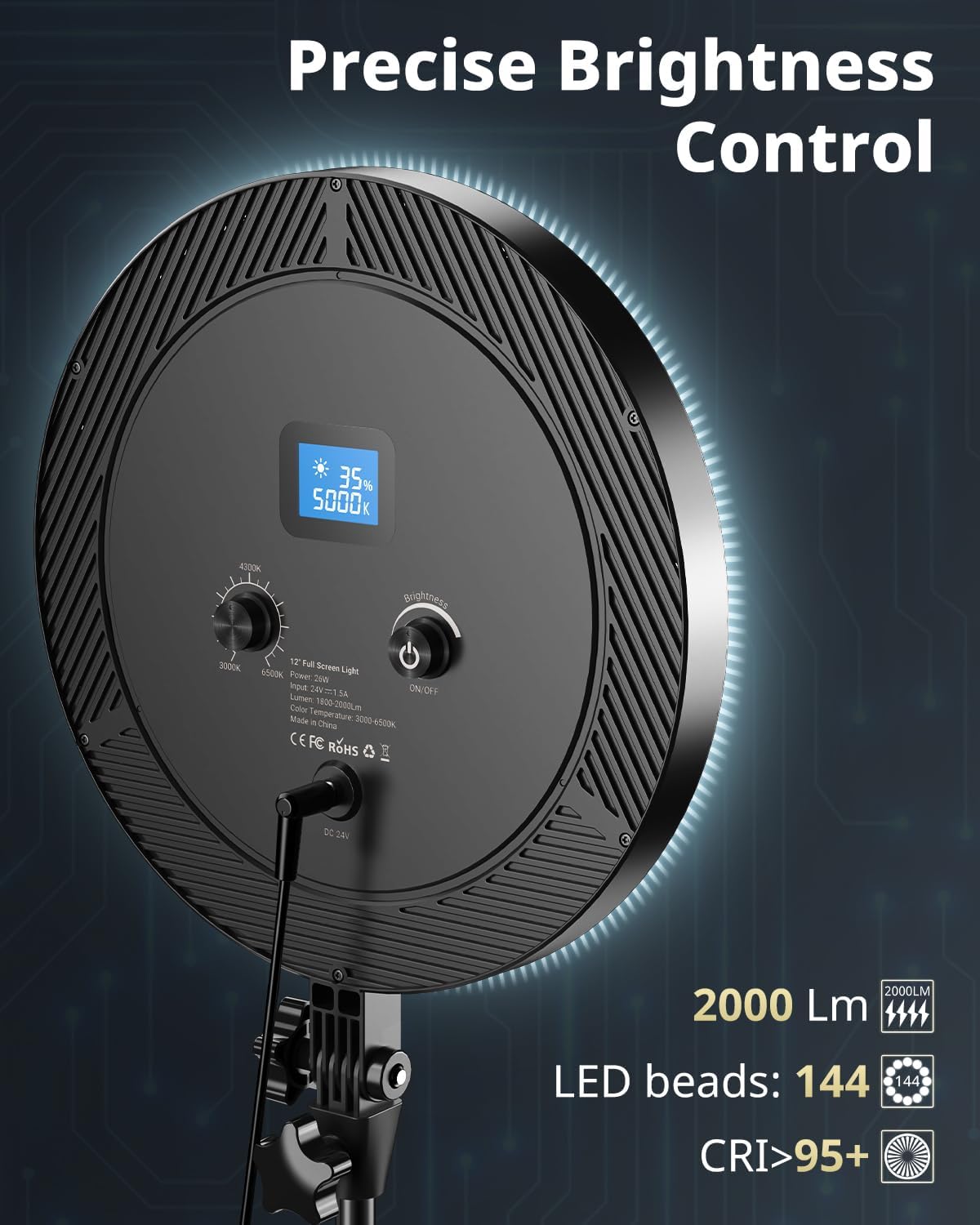 UBeesize 12" Ring Light with 62" Tripod Stand, Professional Big Ring Light with Phone Holder and Remote, Full Screen Lighting for Makeup, Live Stream, YouTube, Video Recording, Photography