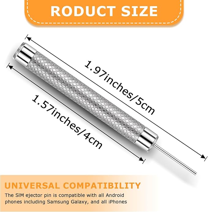 10PCS Sim Card Removal Tool Phone Tray Ejector Tool Sim Card Pin Needle Remover, Sim Card Key Compatible with Phone All Smartphones Models Cell Phone Ejector Opener (10)