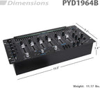 Pyle 6 Channel Mixer, Bluetooth DJ Controller, Stereo Mixer, Professional Sound System, LED Illumination, Mixer Digital Audio, Digital Mixing System, Speed Control, 5U Rack Mount System (PYD1964B)