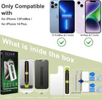 (2-Pack Matte Privacy Anti-Spy Screen Protector for iPhone 13 Pro Max/14 Plus (6.7-Inch),9H Tempered Glass,Anti-Glare,Full Coverage,Anti-Fingerprint,Auto Dust Removal,Bubble-Free