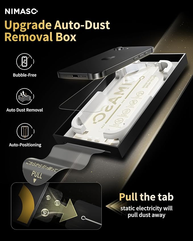 NIMASO for iPhone 16e/13 Pro/13/14 Screen Protector, 2 Pack HD Clear Tempered Glass Screen Protector for iPhone 16ewith Bubble-and-Dust-Free Box, Instant Installation (6.1 inches)