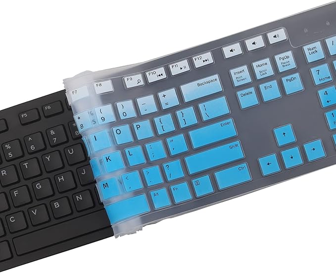 Keyboard Cover Skin for Dell KM636 KB216 KB216t KB216d KB216p Wired & Wireless Keyboard, Dell Optiplex 5250 3050 3240 5460 7450 7050, Dell Inspiron Desktop 24" 27" 5400 5490 7700 7790 3475 3670 3477