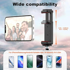 COMAN MT30-Pro Extendable Phone Tripod, 61cm Cell Phone Tripod Stand for iPhone with 360° Ball Head, Selfie Stick Vlog Stand with Remote, Tripod for iPhone 16/15/14/13/12 Pro Max/Android, Black