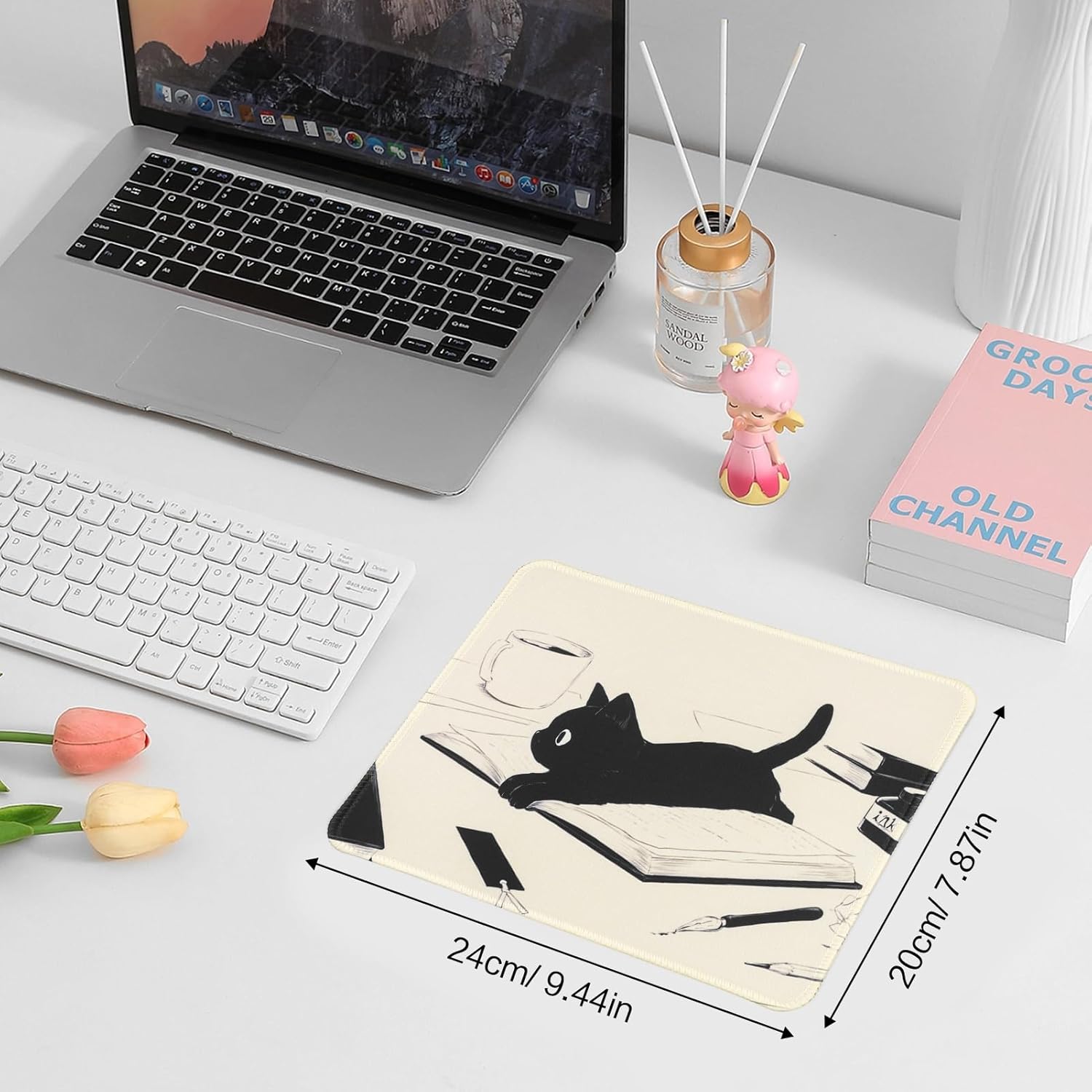 Funny Mouse pad Square Cute Mouse Mat for Wireless Mouse Small Office Computer Mousepad for Desk Mat Laptop with Non-Slip Rubber Base (Cats)