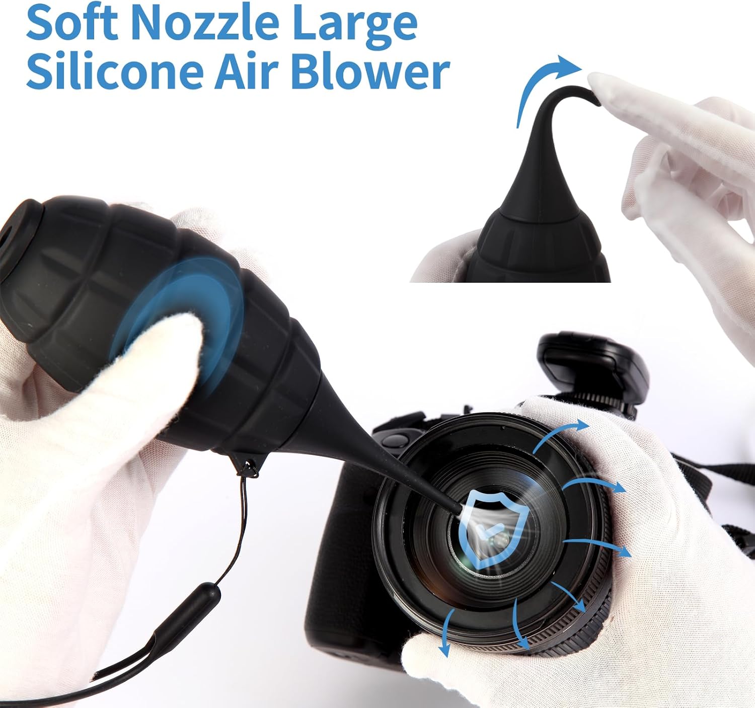 Camkix 14-in-1 Camera Lens Cleaning Kit - Includes Advanced Large Silicone Air Blower, 2in1 Lens Cleaning Pen, Dry Swabs, Cleaning Paper, 30 ML Optical Lens Spray for Mirrorless Cameras, APS-C, DSLR