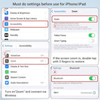 Wireless Camera Remote Control with Zoom for iPhone & iPad, Versatile Shutter with Front/Rear Camera Switch for Photo & Video, Smartphone Remote Clicker for TikTok