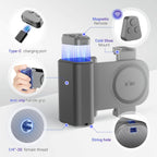 KIWIFOTOS Universal Phone Camera Grip Phone Tripod Mount with Remote Control & Cold Shoe Adapter for iPhone 16 15 Pro Max Samsung S24 S23 S25 Camera Holder Selfie Vlog Video Shooting (Gray)