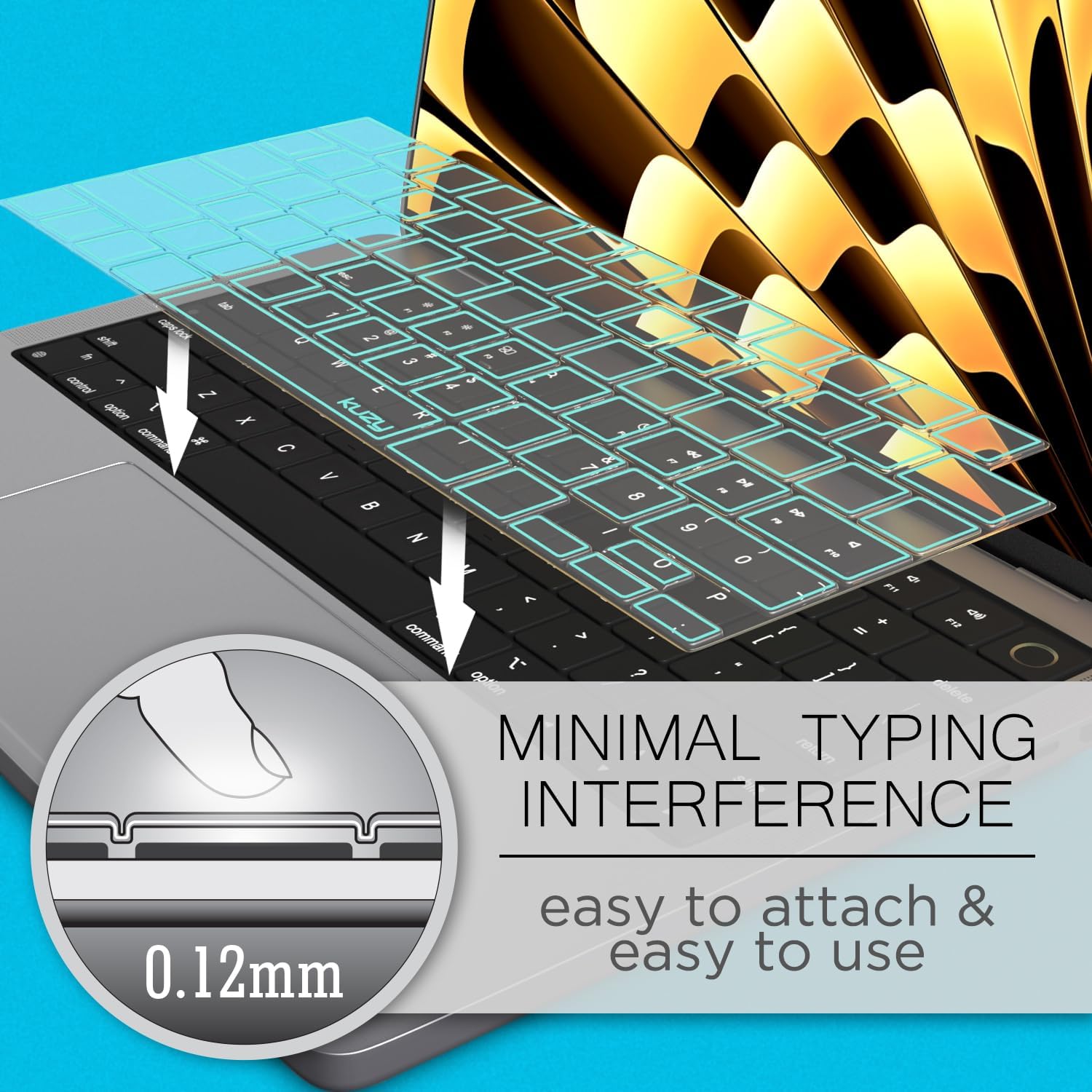 Kuzy Mint Premium MacBook Pro 14 inch Keyboard Cover M4 16" 2025 2024 2023 M3 M2 M1 Pro Max - MacBook Air 13 inch Keyboard Cover 15" M4 - A3240 A3241 A3401 A3403 A3114 A3113 - US Layout TPU, Mint