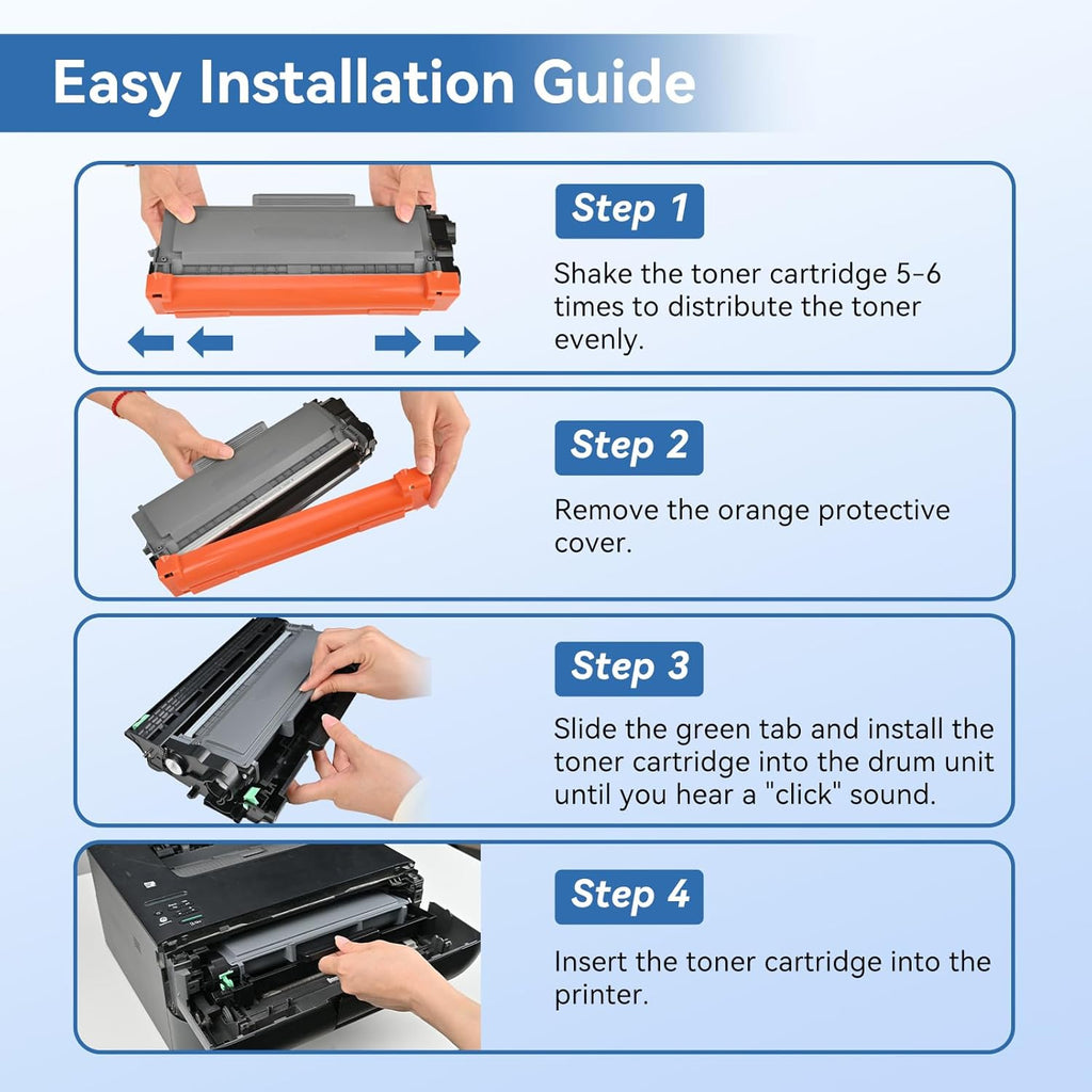 MYTONER Compatible Toner Cartridge Replacement for Brother TN660 TN-660 TN630 TN-630 Toner Cartridge for HL-L2300D HL-L2380DW HL-L2320D DCP-L2540DW MFC-L2700DW MFC-L2685DW Printer (2 Pack)