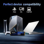4TB SSD NVMe M.2 2280 PCIe Gen4 x4 Internal Solid State Drive - Up to 5000MB/s, 4TB SSD PS5 Dynamic SLC Cache, PS5 Compatible for Gaming PC Laptop(EN705)