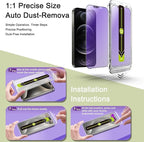 (2-Pack Anti Blue Light Matte Screen Protector for iPhone 12/12 Pro (6.1-Inch),9H Tempered Glass,Anti-Glare,Full Coverage,Anti-Fingerprint,Auto Dust Removal,Bubble-Free