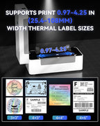 Bluetooth Thermal Label Printer, Wireless 4x6 Shipping Label Printer for Small Business & Shipping Package Compatible with Android, iOS, Windows & Mac, Used for Amazon, Ebay, Shopify, USPS Etc