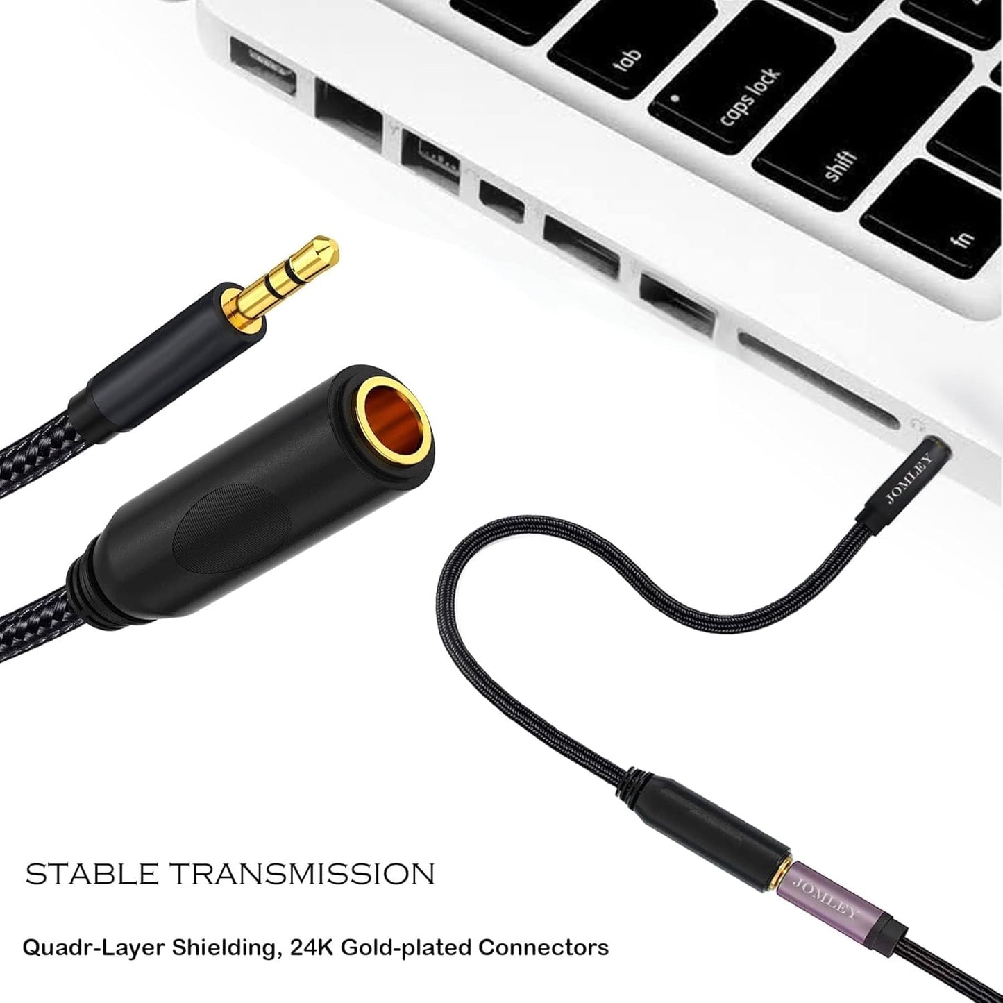 1/4 to 3.5mm Adapter, TRS 6.35mm Female to 3.5mm Male Headphone Adapter, 1/4" Female to 1/8" Male Stereo Audio Cable Adapter for Headphones, Amplifiers, Guitar, Amp - 1 ft
