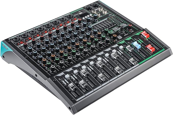 8 Channel Dj Mixer, Dj Board for Pa Stage systems with 99 Kinds of DPS Digital Effects,Echo+Delay Effect,Mic/Line XLR+6.35mm Input, AUX, Usb,MP3 Player,Recording Headphone Jack,PA-8