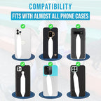 Phone Grip Strap - Pack of 2 Reversible Finger Holder for Phone Back, Customizable Anti-Slip Design, Wireless Charging Compatible Detachable Holder for iPhone - Blue & Gold Cheetah