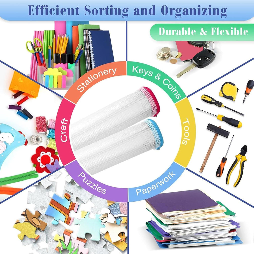 Jetec 32 Pcs Mesh Zipper Bags Toy Storage Bikini Organizer Bag Bolsas Para Guardar Trajes De Baño Waterproof Zipper Reusable Pouch Puzzle Multipurpose for Storage Office(Sweet Color,7.5 x 5 Inch)