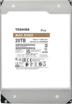 Toshiba N300 PRO 20TB Large-Sized Business NAS (up to 24 Bays) 3.5-Inch Internal Hard Drive - Up to 300 TB/Year Workload Rate CMR SATA 6 Gb/s 7200 RPM 512 MB Cache - HDWG62AXZSTB