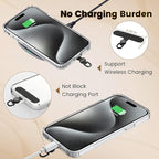 OUTXE Phone Tether Tab Rotatable 360°, 4 Pack Phone Lanyard Patch for Phone Strap Compatible iPhone & Other Cell Phone (Black)