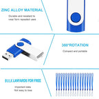EASTBULL 200 Packs of 2GB Bulk Flash Drives, USB Flash Drives Pack 2GB USB Drives Bulk Swivel USB2.0 Thumb Drives Bulk with Strings (200Packs, Blue)
