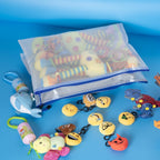 AUSTARK 20 Pcs Zipper File Bags, Plastic Mesh Pouch, Board Game Storage Bag, Waterproof Bags for Office School (A3 Size 16.9''x12'', White and Blue)