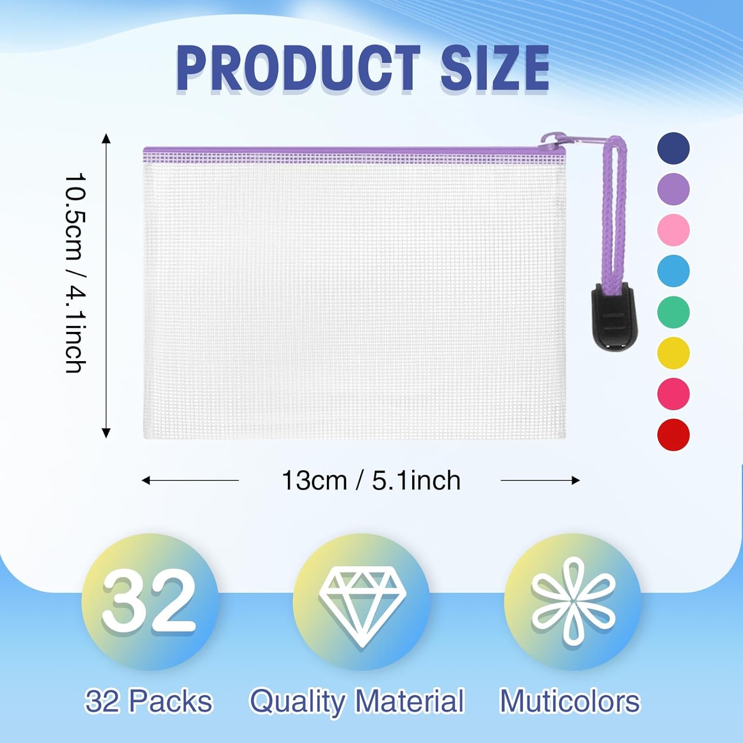 Jetec 32 Pcs Mesh Zipper Bags Toy Storage Bikini Organizer Bag Bolsas Para Guardar Trajes De Baño Waterproof Zipper Reusable Pouch Puzzle Multipurpose for Storage Office(Cute Color,5.1 x 4.1 Inch)