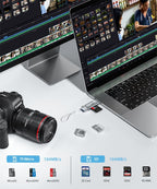 SD Card Reader, uni High-Speed USB C to Micro SD Card Adapter USB 3.0 Dual Slots, Memory Card Reader for SD/Micro SD/SDHC/SDXC/MMC, Compatible with MacBook Pro/Air, Chromebook, Android Galaxy - Silver