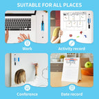 12 Pack Pen Holder for Desk, Silicone Pencil Holder with 12 Extra Adhesive Stickers, Adhesive Pen Holder & Marker Clip for Classroom Office Desk or Any Surface, Teacher Accessories Supplies (Blue)