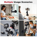 Magnetic Camera Mount for Action Camera, 12 Strong Magnet Base with 360 Rotation Ball Head- Quick Car Holder Attachment for DJl Action 5 Pro 4 Osm0 Pocket 3 GoPrO Max her0 13 12 lnsta36o X5 X4,JC030