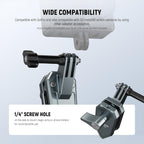 NEEWER Motorcycle Windshield Action Camera Clamp Mount, Aluminum Alloy Clip with 3 Prong Adapter & 1/4" Screw Hole Compatible with GoPro Hero 13 12 DJI Adapters for POV Video Recording, AC032