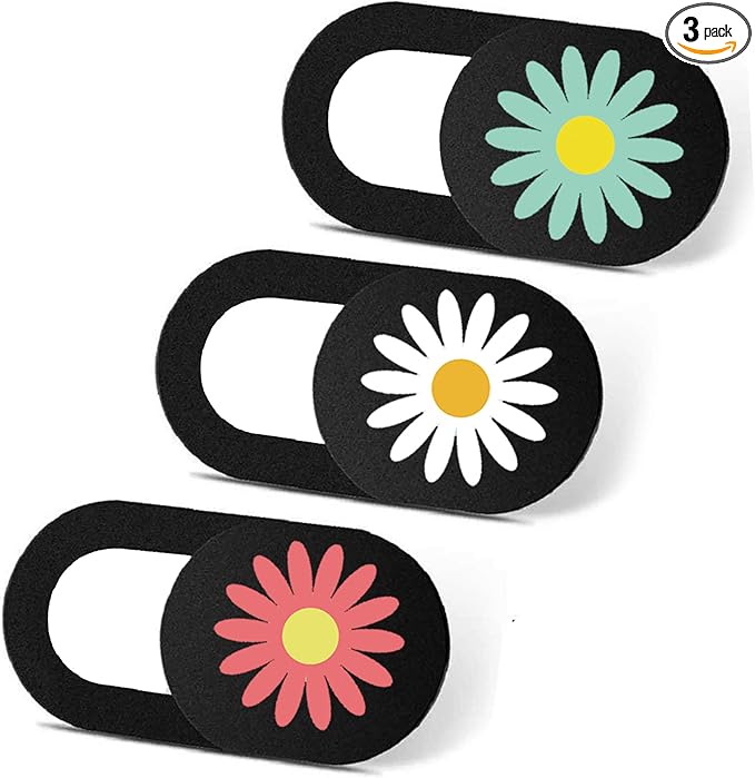 Laptop Camera Cover Slide Cute Ultra Thin Webcam Cover Phone Camera Blocker to Protect Privacy for Computer, iPhone, Desktop, Tablet, Chromebook, PC - Daisy