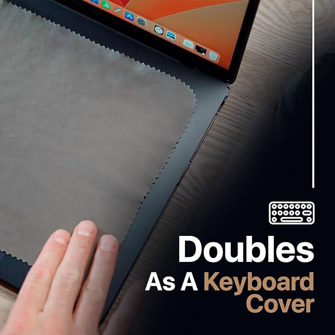 Kuzy 3 Pack Premium Microfiber Cleaning Cloth - MacBook Screen Cleaner Keyboard Cover Imprint Protection Accessories - Laptop Screen Cleaner Cloth - Eyeglass Lens Glasses Cleaner, 3 Pack - Gray