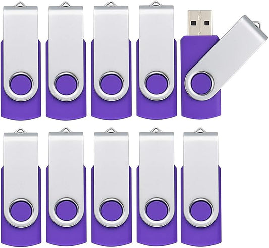 KOOTION 10PCS 4GB USB 2.0 Flash Drive 10 Pack USB Flash Drive Memory Stick Thumb Drive Flash Drives Purple