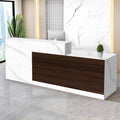 Reception Desk with Counter Modern Checkout Counter with Lockable Drawer Keyboard Tray Receptionist Desk for Office Salon Reception Table L Right 79inch/200cm