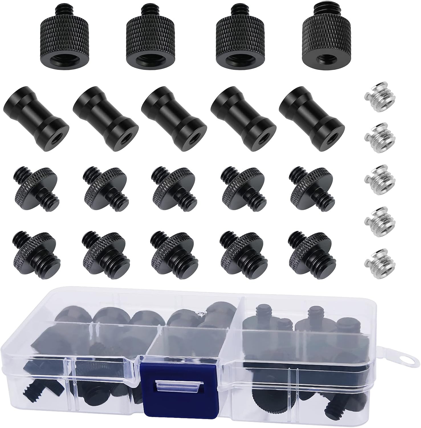 24 Pcs Camera Screw Adapter Set - 1/4 to 3/8 Tripod Mount Converter for Camera, Monopod, Ballhead, Flash Light Stand