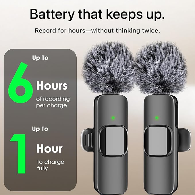 Mini Mic Pro (Latest Model) - Professional Wireless Microphone for iPhone, iPad, Android, Lavalier Microphone for Video Recording - iPhone Mic Crystal Clear Recording with USB-C for Content Creators