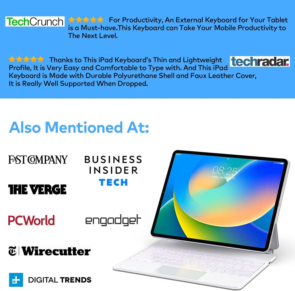 Keyboard Case for iPad Air 11-inch (M3 2025 / M2 2024) & iPad Pro 11 inch(1st/2nd/3rd/4th Generation) – Magic-Style Magnetic Keyboard Case with Multi-Touch Trackpad for 10.9” iPad Air 4th/5th Gen.