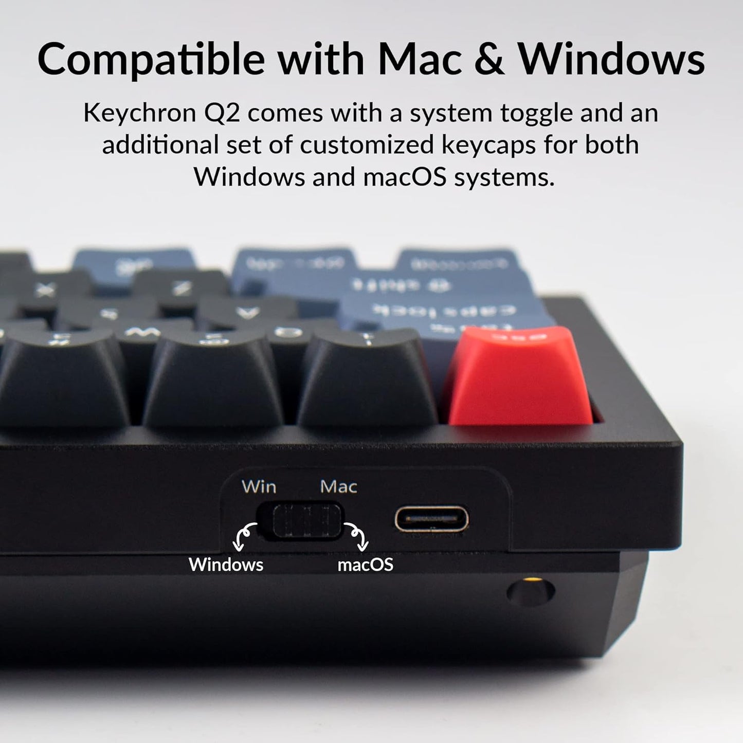 Keychron Q2 Wired Custom Mechanical Keyboard, QMK/VIA Programmable Macro, Full Aluminum, Hot-Swappable Gateron G Pro Blue Switch, 65% Layout Double Gasket Compatible with Mac and Windows - Black