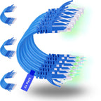 Rapink Patch Cables Cat6 1ft (24 Pack), Ethernet Patch Cable 10G, Cat 6 Patch Cable for Patch Panel to Switch, Flexiable Cat 6 Ethernet Cable with Gold Plated Blue