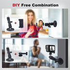 Magnetic Camera Mount for Action Camera, 12 Strong Magnet Base with 360 Rotation Ball Head- Quick Car Holder Attachment for DJl Action 5 Pro 4 Osm0 Pocket 3 GoPrO Max her0 13 12 lnsta36o X5 X4,JC030